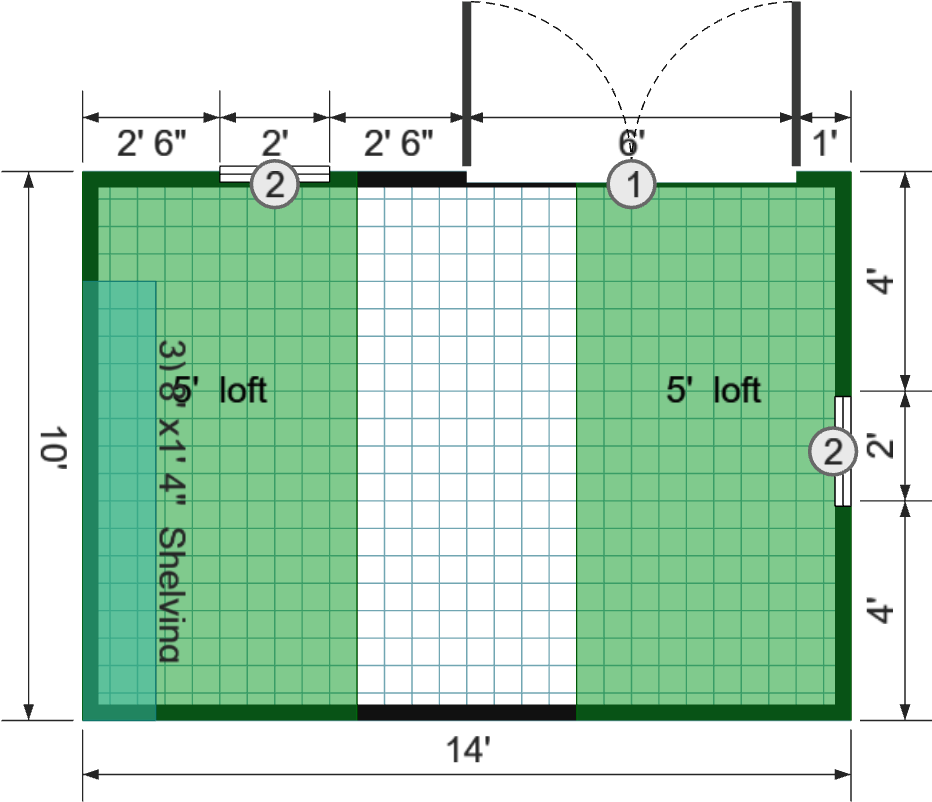 10x14  Lofted Barn Max	 - View 2