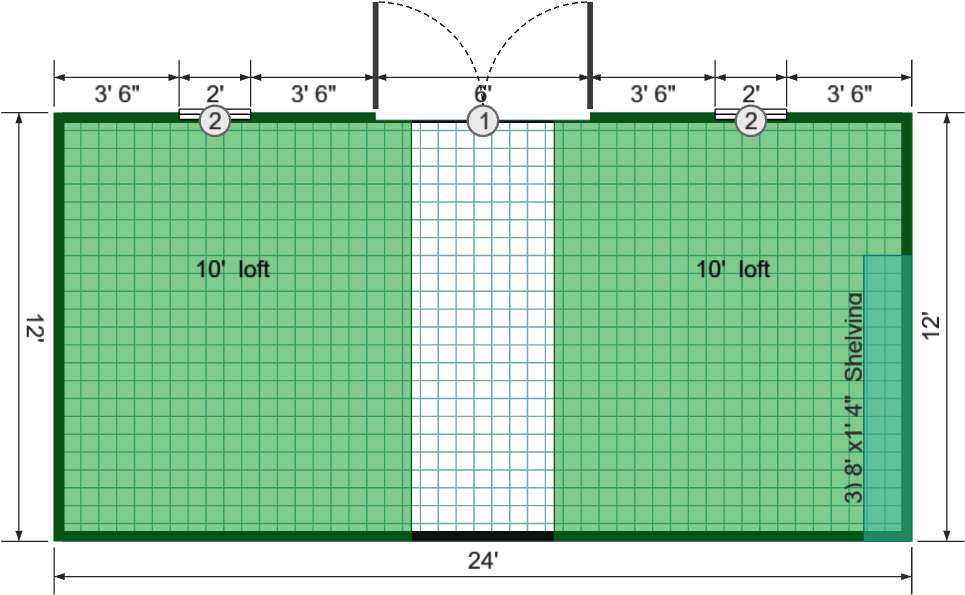 12x24 Lofted Barn Max - View 2