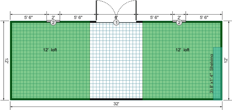 12x32 Lofted Barn Max - View 2