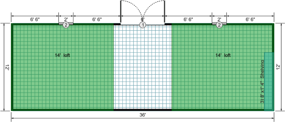 12x36 Lofted Barn Max - View 2
