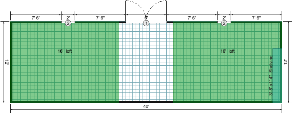 12x40 Lofted Barn Max - View 3