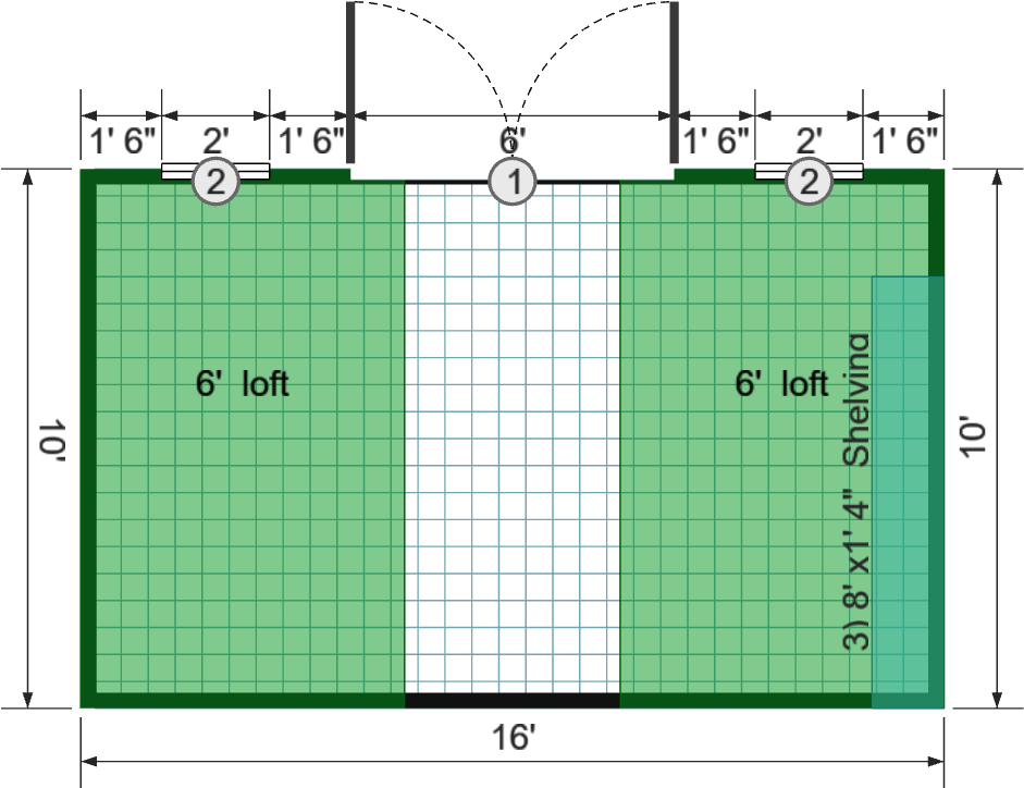 10x16  Lofted Barn Max	 - View 3