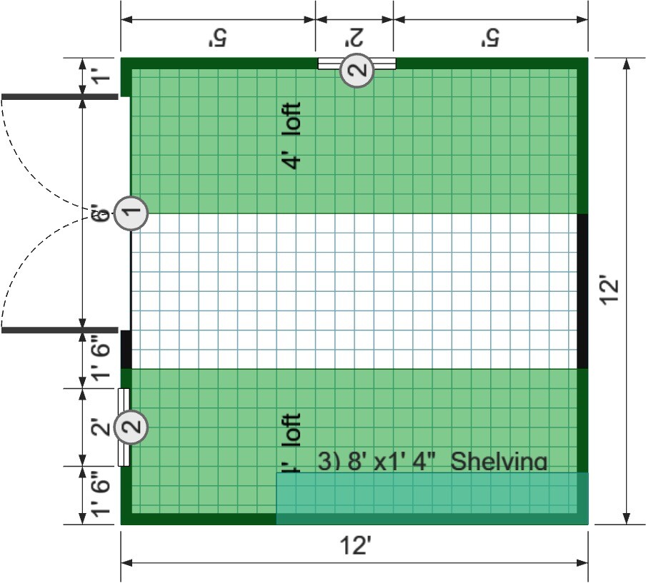 12x12 Lofted Barn Max - View 3
