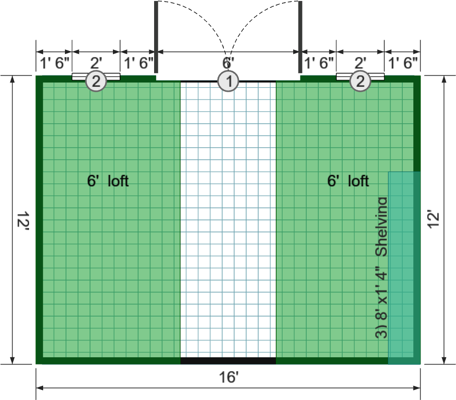 12x16 Lofted Barn Max - View 3