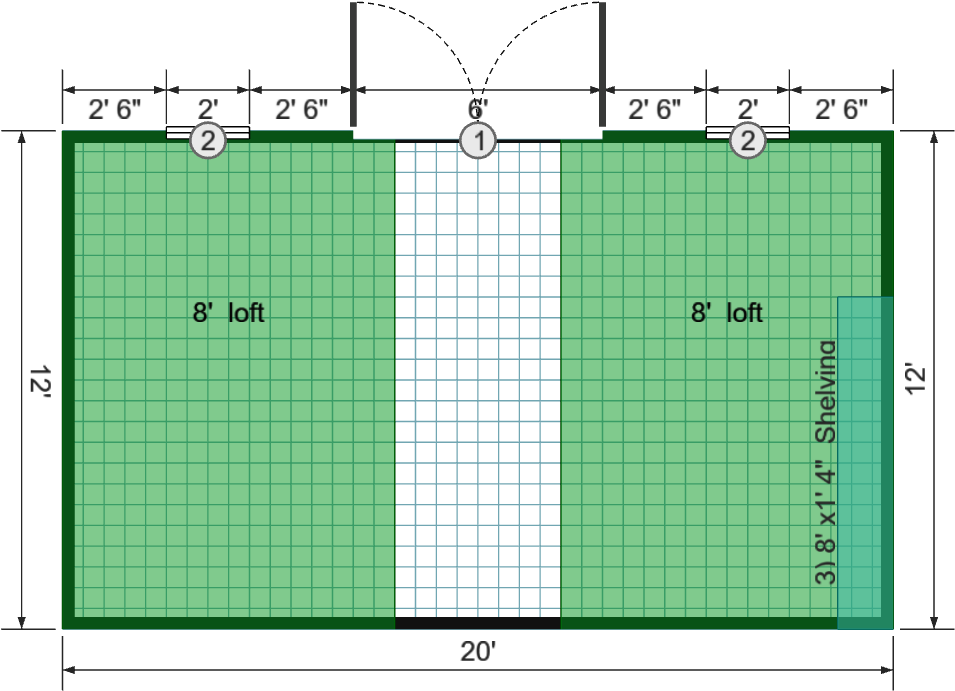 12x20 Lofted Barn Max - View 3