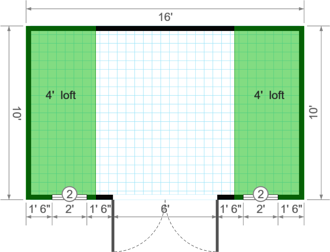 USED: 10x16 Side Loft Barn - View 2