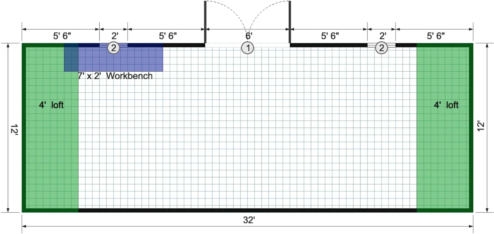 12x32x7 Western Barn - View 8