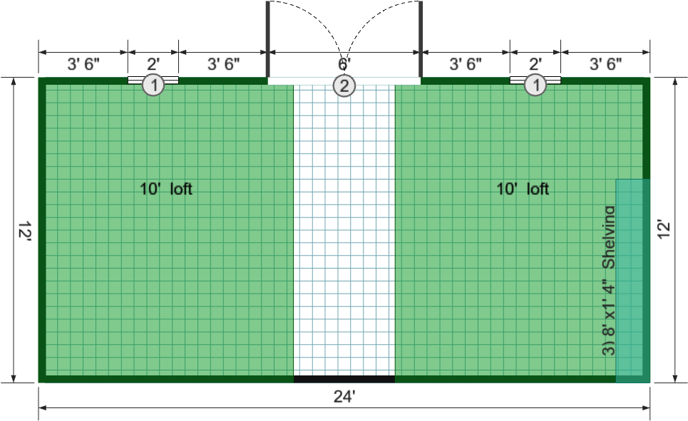 12x24x6 Lofted Barn Max - View 6