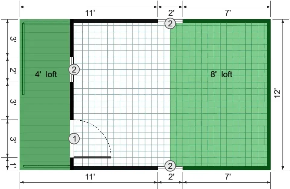 USED: 12x20 Lofted Cabin - View 5