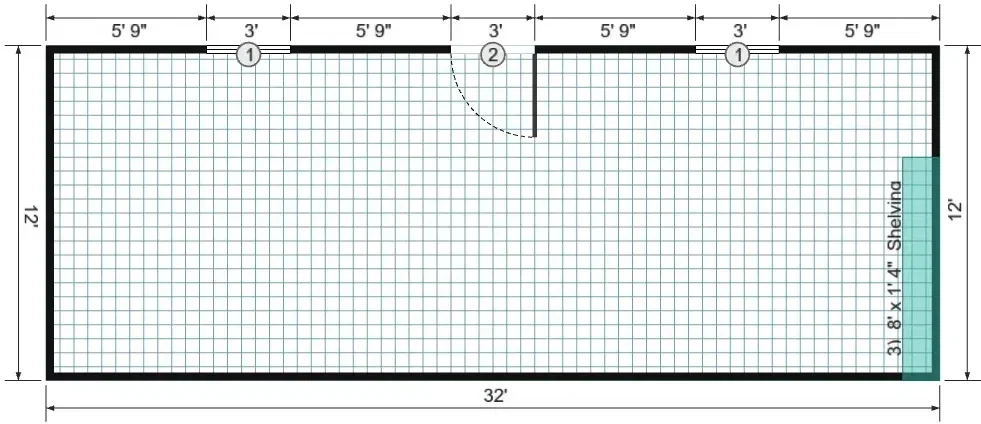 12x32x8 Garden Shed Max - View 6