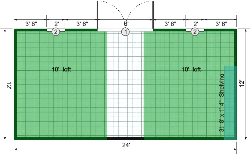USED: 12x24x6 Lofted Barn Max - View 6